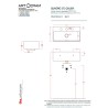 Art ceram Quadro 27x50 umywalka nablatowa wiszaca QUL001 rysunek techniczny