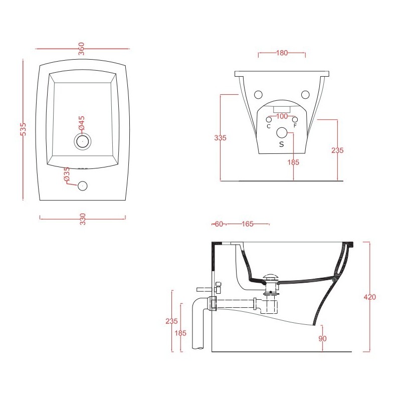 BUV001 rys techniczny