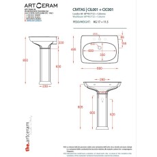 Artceram Civitas umywalka 68 cm