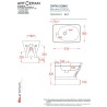 Art ceram Civitas bidet wiszący CIB001 rysunek techniczny
