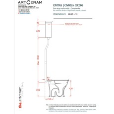 Artceram Civitas zbiornik ceramiczny górnopłuk biały polysk