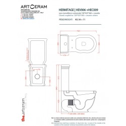 Artceram Hermitage close-coupled Wc with wall drain and fitting system kit