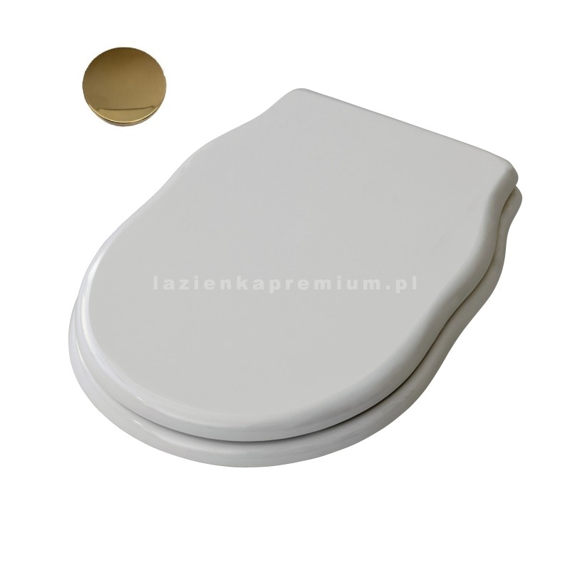 Artceram Hermitage deska wc biała wolnoopadająca; zawiasy złoto