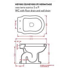 Artceram Hermitage miska wc retro stojąca "S" biały połysk