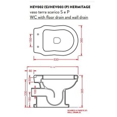 Artceram Hermitage Miska WC stojąca "P" Biały połysk