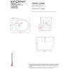 Artceram Atelier bidet stojący biały połysk ATB002 rysunek techniczny