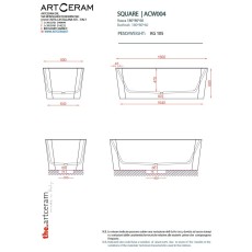 Artceram SQUARE wanna wolnostojąca LivingTec biały mat ACW004 05