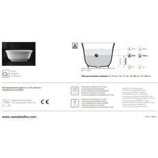 Victoria&Albert Amiata 1650 wanna biała QUARRYCAST™  AMT-N-SW-NO rysunek techniczny 2