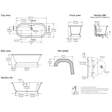 Victoria+Albert York wanna Retro wolnostojąca QUARRYCAST™