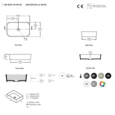 Victoria&Albert Edge 45 umywalka nablatowa biały połysk QUARRYCAST™