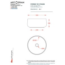 Artceram Cognac 35 countertop basin white