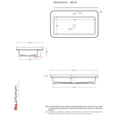 Artceram Fuori Scala umywalka 80x45 umywalka nablatowa/wpuszczana w blat/do stelaża biały połysk