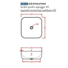 Artceram Gio 40x40 umywalka nablatowa  biały połysk