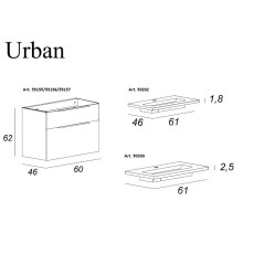 Baden Haus Urban szafka wisząca 60 cm Dark Ash z umywalką ceramiczną