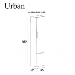 Baden Haus Urban szafka łazienkowa z drzwiami, szufladą oraz lusterkiem 150 cm Dark Ash