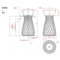Hidra Wire struktura pod umywalkę biały połysk W3 rysunek techniczny