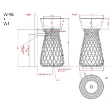 Hidra Wire umywalka nablatowa 43cm czarna matowa