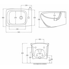 Hidra Hi Line bidet wall hang HIW14