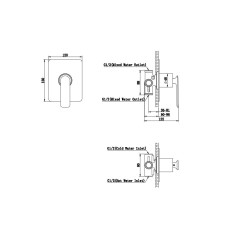 Kohlman Experience Black Bateria prysznicowa podtynkowa czarna QW220EB