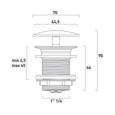Flaminia korek umywalkowy z automatycznym przelewem chrom PLTPCR