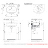Flaminia Pass 62 umywalka  PS62L rysunek techniczny