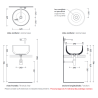 Flaminia Saltodacqua umywalka SD42L rysunek techniczny