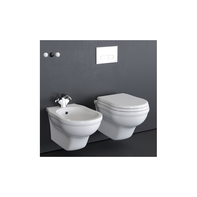 Flaminia Efi miska wc retro wisząca EF118 z białą deską wolnoopadającą