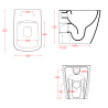 Artceram A16 back to wall WC ASV004 technical drawing