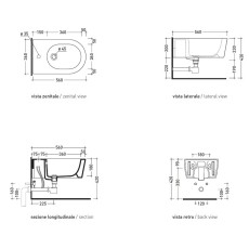 5051B Link bidet rysunek techniczny