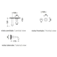 Flaminia Fold bateria umywalkowa FL3059 rysunek techniczny