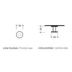 Flaminia Hoop HPSP wieszak na ręcznik 5cm rysunek techniczny