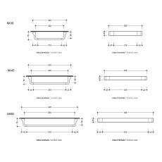 Flaminia Noke wieszak NK60 rys techniczny