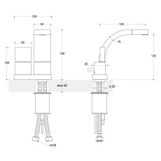 Flaminia SI Bateria bidetowa chrom SI2023