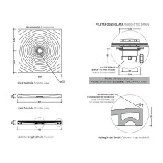 Flaminia Water Drop Brodzik DR80 rysunek techniczny