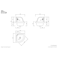 Bleu Provence True Colors umywalka narożna 42 cm biała 1-otw