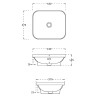 Hidra Gio drop in washbasin G143 technical drawing