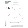 Artceram Ghost 65 umywalka GHL002 rysunek techniczny