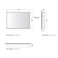 Flaminia App 100x70 lustro w ramie białej lub czarnej  z oświetleniem LED
