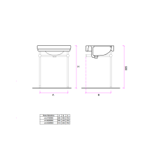 Bleu Provence Provence '900 Umywalka 70cm Biały połysk