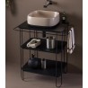 Stainless steel structure FILO 60 with glass shleves  , FI60SV, black mat