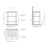 Stainless steel structure FILO 60 with glass shleves  , FI60SV, black mat