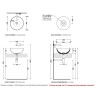 Flaminia App 40 umywalka nablatowa AP40A rysunek techniczny