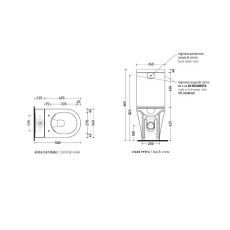 Flaminia App miska wc stojąca AP116G rysunek techniczny