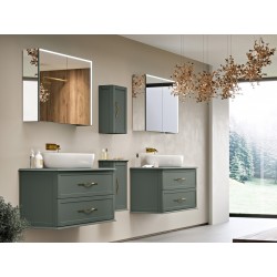 Baden Haus Tiffany szafka łazienkowa 60 matt green + Umywalka ceramiczna biały połysk 55329 50202