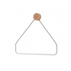Ever Life Design Ring trójkątny uchwyt na ręcznik drewno naturalne + biały mat EVRGPSBC