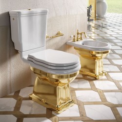 Hidra Ellade wc kompakt biało złoty