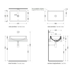 Flaminia Nile umywalka blatowa wpuszczana w blat biała NL62INC