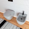 Hidra Faster miska wc wisząca bezrantowa + deska shine grey