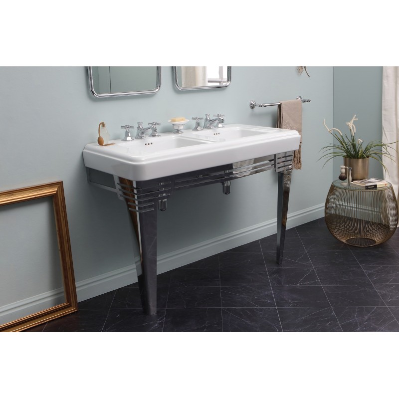 Bleu Provence So Fifties umywalka podwójna 130 cm + metalowa konsola