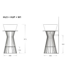 Hidra HUB półka do metalowego stelaża HU3 biały mat HUP